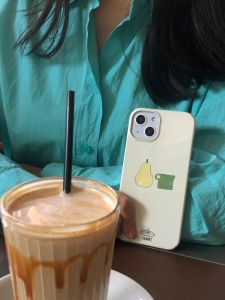 Simple Pear Fantasy INS Style Acrylic Phone Case for iPhone 15 Pro/14 pro Max/13/14 Plus/12 Mini XS/8 Protective Cover