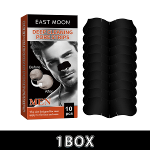 简素净 | Mens Bamboo Charcoal Blackhead Patches Tighten Pores Remove Acne Pimples and Blackheads Cleansing Shrinking Nose Strips