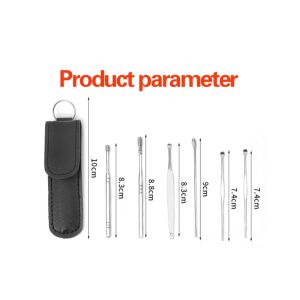 6 In 1 Earwax Removal Kit Professional Ear Pick Set Stainless Steel Ear Cleaning Tools With Storage Case And Cleaning Brush