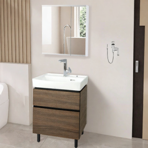 Floor-standing Integrated Ceramic Basin Bathroom Cabinet