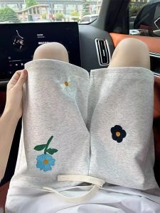 Quần Short Thể Thao Thêu Hoa Màu Trắng Xám Phong Cách Mỹ Cho Nam Quần Short Bóng Rổ Mùa Hè Thoáng Khí Quần Short Thường Ngày