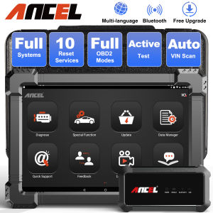 【2024 Update】Ancel X6 Bluetooth OBD2 Scanner Full System Diagnostic Tool Wifi Free Update OBD Scanner Check Car Fault Code Readers & Scan Tools Key Programing Tool Auto VIN Odb2 Scanner 10.1 inch Tablet PK Launch X431 Thinkcar Thinktool