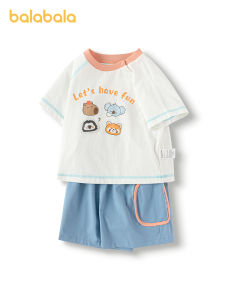 Balabala ngắn tay cho bé gái mùa hè hai mảnh thời trang tươi 2025 mới