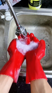 Găng tay lao động chống nước găng tay công nghiệp chống kiềm axit bao tay bảo hộ lao động phủ PVC