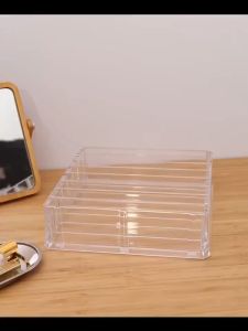 QB Eyeshadow Organizer 8 Grid Acrylic Holder Foundation Powder Makeup Cosmetic Storage Organiser Box Desk organizer rack