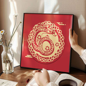 YASISHA | Luxury Living Room Decorative Painting Red Paper Cut Artwork