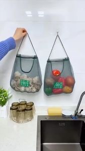 Túi Lưới Treo Tường Đựng Tỏi Hành túi lưu trữ trái cây và rau quả nhà bếp Rau Củ túi đựng đồ tiện lợi QT553