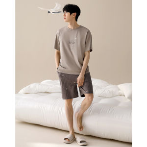 Cotton Short Sleeve Short Pants Two-Piece Set Sleepwear