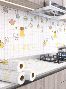 Miếng Dán Tường Nhà Bếp Chống Dầu Chống Thấm Nước Chịu Nhiệt Độ Cao Dày Dặn Trang Trí Tự Dính Cho Bếp Và Tủ Hood