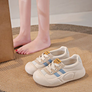 Leather Sport Shoes Womens Thick Bottom Casual Shoes Breathable Soft Bottom Single Shoes Not Tired Foot Autumn New Arrival