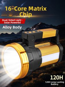 Solar Powered Dual Use Super Long Duration Far Shot Super Bright High Power Flashlight