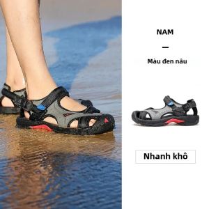 HUMTTO Nam Mùa Hè Ngoài Trời Đi Bộ Đường Dài Giày Sandal Thoáng Khí Nhanh Khô Nước Đi Biển Aqua Giày Sneaker Chống Sốc Chống Trơn Trượt Cắm Trại Leo Núi Giày HT-9601A