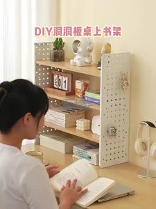Rak Buku Meja Dinding Minimalis Rak Meja Stationery Desktop Storage eja Rak Buku Papan Lubang