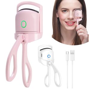 FOCANO Heated Eyelash Curler fast heat up within 10s 24 hours long lasting Electric Eyelash Curler 2Temperature Modes with USB Rechargeable safe lash curler quick natural curling eye lashes