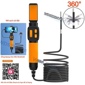 Máy Nội Soi Công Nghiệp HD 1080P Với Ống Kính 6.0mm 360 Độ °   Camera Xoay Được Màn Hình 5 Inch Chống Nước IP67 Dùng Cho Kiểm Tra Đường Ống Lớn & Cống Rãnh