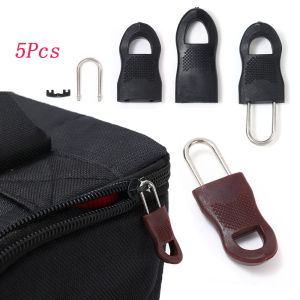 5Pcs Universal Zipper Puller Set Replacement Zip Slider Teeth Rescue Detachable Zipper Pulls Tab Fixer Black for Jackets Bag Luggage Backpack Tent