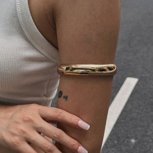 Ingemark 3 Styles Hip Hop Smooth Round Metal Arm Upper Bracelets for Women Trend Goth Armband Bangles Grunge Jewelry Steampunk