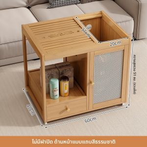 โต๊ะเครื่องดื่มชาไม้ขนาดเล็กแบบย้ายได้ ชุดโซฟา ชั้นวางเครื่องดื่ม รูปทรงเรขาคณิต โต๊ะเครื่องดื่มแบบเรียบง่ายสำหรับห้องนั่งเล่นสไตล์โมเดิร์น