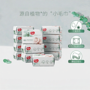 Huggies | ผ้าเช็ดเด็กแบบแห้งและเปียก นุ่ม 80 แผ่น x 12 แพ็ค