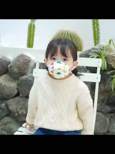 T-ORAS mpox mask kf94 kids Imported 50 pieces of Korean Childrens Cartoon Pattern Mask Washable Design 4-Layer Pm2.5