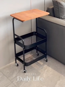 【Ready Stock】3/4 Layer Trolley Cart Organizer Carbon Steel Storage Shelf Moving Rack with Wheels Utility For Room Kitchen