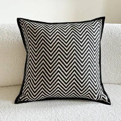 Retro Rectangular Pillowcase for Living Room Sofa Office Chair Backrest Simple Modern Style Home Decorative Cushion Cover