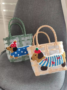 Túi Đeo Tay Dệt Thủ Công Dung Tích Lớn Túi Đi Biển Túi Du Lịch Túi Đựng Đồ Túi Xách Túi Vải Nylon Túi Du Lịch Thường Ngày Cho Nữ