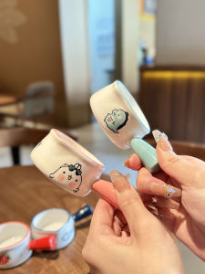 Bosss Self-Retention# Ceramic Cute Small Milk Blocks Cup Small Milk Blocks Milk Pot Coffee Extraction Cup For Home Handle Sauce Dish Cartoon