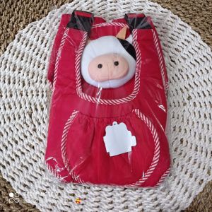 Gendongan bayi depan motif kepala sapi lucu murah/gendongan bayi depan duduk twill boneka