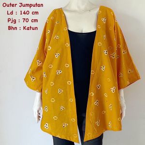 Outer Jumputan Wanita Dewasa Modern Mewah: Cardigan Vest Wanita Modern, Outer Batik Viral, Vest Katun Halus Wanita, Batik Solo Kekinian, Vest Batik untuk Dewasa
