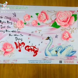 Tranh đính đá VỢ CHỒNG 75x50cm đã đính df631