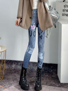 กางเกงยีนส์ทรงสลิมฟิตเอวสูงสำหรับผู้หญิงในฤดูหนาว กางเกงยีนส์ทรงหลวมแบบสวมใส่สบาย กางเกงยีนส์ทรงเข้ารูปแบบสวมใส่สบาย