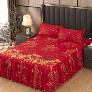 Korean-Style Ruffled Bed Cover 3pcs