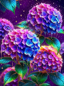 Huacan 5D DIY Diamond Painting Hydrangea Diamond Embroidery Flower Complete Kit Decorative Paintings