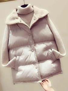 เสื้อกั๊กขนเป็ดแบบสั้นสำหรับผู้หญิง แฟชั่นฤดูใบไม้ร่วง/ฤดูหนาว เสื้อแจ็คเก็ตแบบมีฮู้ดแบบอเนกประสงค์แบบลำลอง สไตล์สตรีท เสื้อคลุมกันหนาวแบบยูนิเซ็กซ์