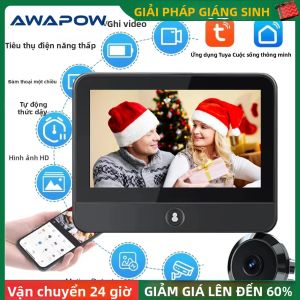 Chuông Cửa Video Thông Minh Awapow Tuya Wifi 2MP Camera Cửa Nhìn Trộm Tích Hợp Radar Phát Hiện Chuyển Động PIR Thiết Bị Xem Cửa Kỹ Thuật Số Mini An Ninh Gia Đình