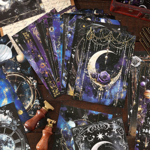 Decorative Non-Stick Background Paper for Bullet Journal DIY Craft Material Vintage Stylish Starry Sky Design Scrapbooking