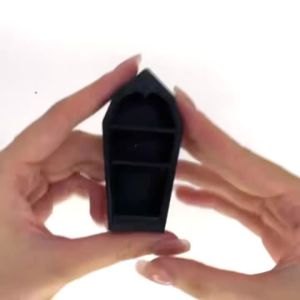 1pc Halloween Mini Coffin Display Shelf Tiny Wall Rack Gothic Ornate Figurine Storage Holder Miniature Dollhouse Decor Gift
