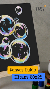 TRG Stretched Art Black Canvas Board 20x25 cm Watercolor Artist Acrylic Paint - Kanvas Hitam Media Lukis Cat Air Akrilik Minyak Poster Siap Melukis Ukuran 20 x 25 TRG