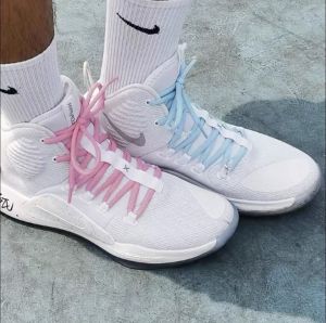 Dây Giày Màu Nguyên Chất Tương Thích Với Hyperdunk X Thấp 10 Hình Bầu Dục Thiết Kế Hồng Trắng Colorways Hdx Dây Giày Phụ Kiện