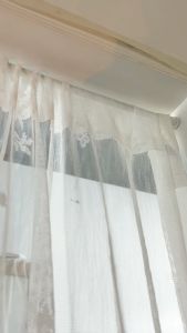 FDM French Lace Door Curtain Punch-free Telescopic Rod Installation