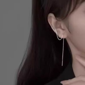 Fairy Pearl Tassel Ear Clip Niche Temperament Earrings for Women 2024 New Arrival Hot-Sale Earrings One-Piece Earrings