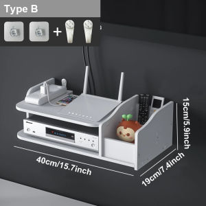 White Plastic Under TV Wall Mount Shelf Floating Storage Rack Set-Top Organizer for Media Components Remote Controls Home Office