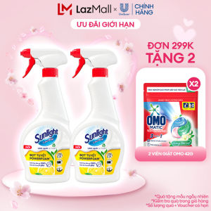 Combo 2 Chai Nước lau bếp Sunlight Chanh & Baking soda|Phiên bản nâng cấp từ Cif|Đánh bay 100% dầu mỡ|Chai 500ml