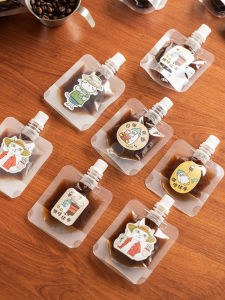 Transparent Coffee Liquid Packaging Bags Disposable Sealed Preservation Bags with Small Suction Mouth for Coffee Concentrate