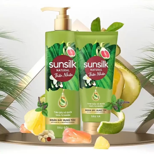 Combo Gội xả Sunsilk Thiên Nhiên Ngăn Gãy Rụng Tóc Đến 98% và Dưỡng Phục Hồi Chuyên Sâu Từ Gốc 380ml + 330ml