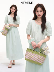 HTMEME | Đầm Tay Ngắn Phong Cách Mới Mẻ Mid-Length