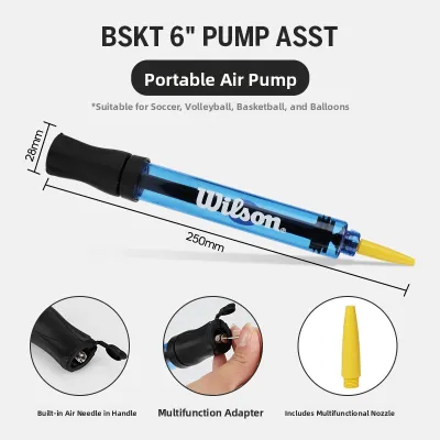 Wilson | Portable Air Pump with Needle for Basketball Football Volleyball Handheld Universal