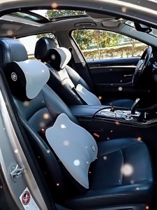 Bantal Mobil Mewah Hitam / abu-abu Bantal Sandaran Punggung Memory Foam Neck Pillow Headrest Mobil Bantal Leher Mobil Sandaran Leher Punggung Lumbar Support Memory Foam SANDARAN LEHER MOBIL