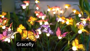 LED Solar Light Waterproof Automatic Charging Swaying Butterfly Light LED Garden Lamp Solar-Powered Landscape Light for Pathway